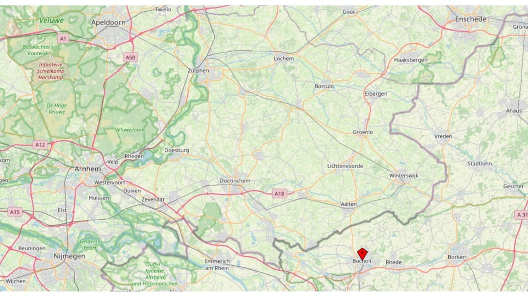 Karte der Region Bocholt – Einzugsgebiet der Schlafnerds